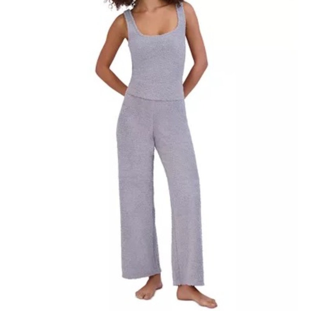 STEVE MADDEN Women's Scoop-Neck Chenille Sleep Tank Top & Wide-Leg Sleep Pants